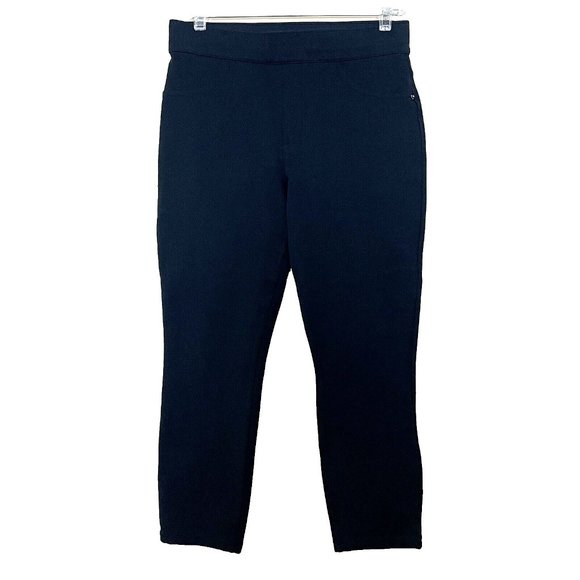 Spanx Black 4-pocket Skinny in Ponte Ankle Perfect Pants Medium Petite Stretch - Picture 2 of 15